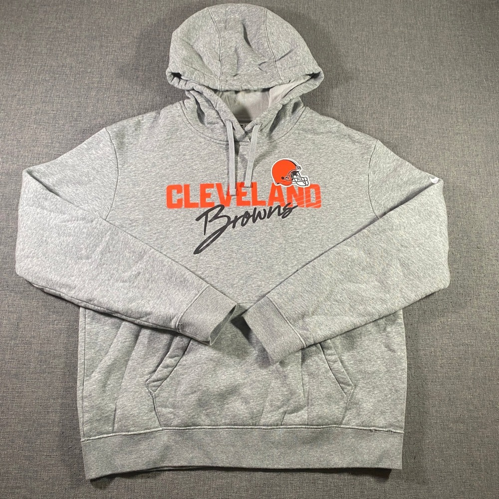 Cleveland Browns NFL Nike Hoodie Sweatshirt Mens M Pullover Gray Football